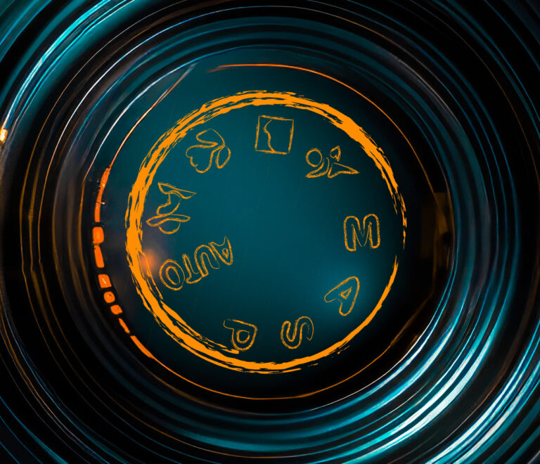 Abstract camera setting dial